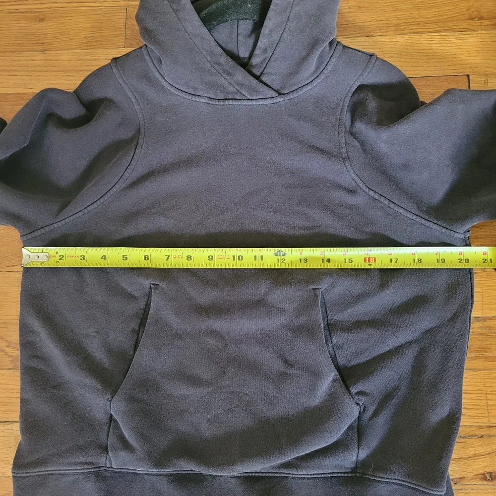 Lululemon Loungeful Hoodie‎ Sweatshirt Sz 6 Black Front Pocket Layer Warm Active